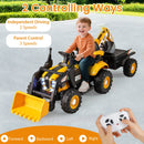 Multi-Function Ride-On Tractor, Excavator, Bulldozer with Trailer and Shovel Bucket for Kids