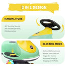 12V Rechargeable Wiggle Car and Swing Combo for Kids - Green