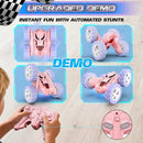 Vibrant 360° Pink and Purple Remote Control Stunt Car for Kids