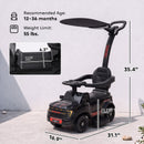 Qaba 3-in-1 Ford Shelby Black Push and Slide Car