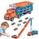 Orange 33" Foldable 2-Layer Race Track with 6 Metal Cars
