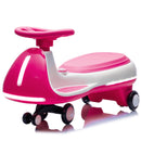 12V Electric Wiggle Car for Kids with Bluetooth Music - Pink, 5MPH Max Speed