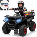 24V 4X4 Kids ATV Quad with Kneepads, 5MPH Speed, Music, and LED Lights