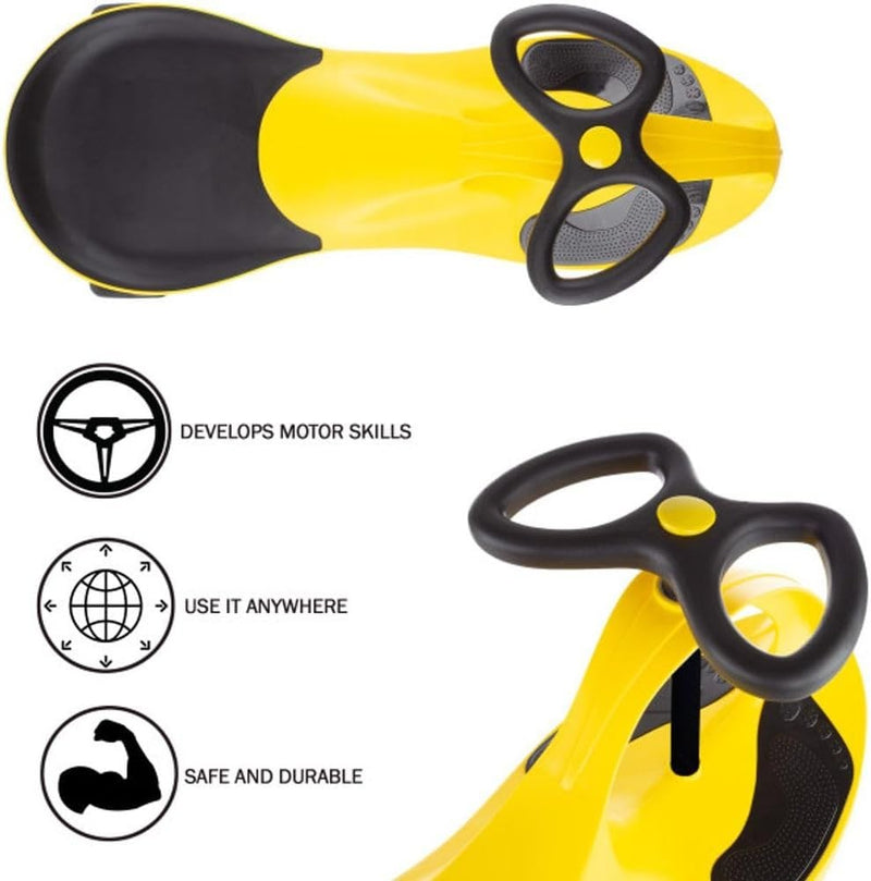 Yellow Wiggle Car Battery-Free Ride-On Toy for Motor Skill Development