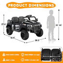 24V Kids Electric Ride-On Car, 4-Seater for Ages 3-8 in Black