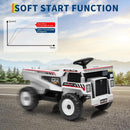 12V Electric Dump Truck for Kids with Remote Control, Dump Bed, Shovel, and Music