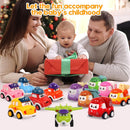 12-Piece Construction Pull Back Car Toy Set for Toddlers Aged 1 to 3