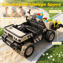 TOKTOO 24V Dual Seat Electric Dump Truck for Kids Ages 3-8 in Khaki