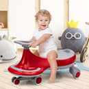 Babyjoy Flashing Wheel Wiggle Car Ride-On Toy for Toddlers & Kids - Red
