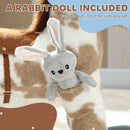 Soft Rocking Horse with Rabbit Companion and Neighing Sounds for Ages 2 - 5