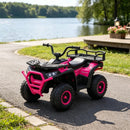 Pink 12V Kids ATV 4-Wheeler with 4 Spring Suspension and LED Lights