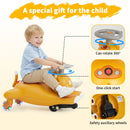 12V Electric Wiggle Car for Kids - 2-in-1 Ride-On and Swing Toy with 2 Speed Options and 360° Steering
