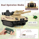 Kids' Ride-On Tank with Rubber Tracks, Rotating Turret, and Functional Cannon