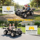TOKTOO 24V Dual Seat Electric Dump Truck for Kids Ages 3-8 in Khaki