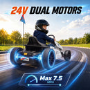 Qaba 24V Dual Motor Electric Drift Go Kart for Children, White