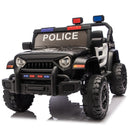 12V Electric Police Ride-On Car for Kids with Parental Remote, Bluetooth, and USB Music