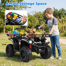 24V Kids Electric ATV with Dual Motors & Basket, Off-Road Quad Toy
