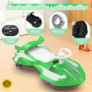 Dual-Mode 12V Electric Wiggle Car with Lights & Bluetooth