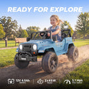 12V Blue Electric Ride-On Car for Toddlers