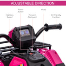 Pink 12V Electric Ride-On Car for Kids Aged 3 to 5 with Music and LED Lights