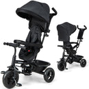 INFANS 6-in-1 Black Tricycle for Toddlers Aged 9-60 Months