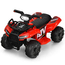 Honeyjoy 6V Red Electric ATV Quad Ride-On Car Toy for Toddlers with LED Lights and MP3