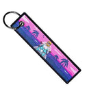 Beach Pink Sunset Ride Keychain for Motorcycles, Scooters, and Cars