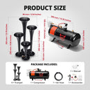 EVIL ENERGY 12V 4 Trumpet Air Horn System with 3L Air Tank