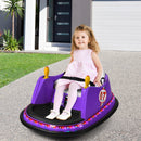 Purple 12V 360° Spinning Ride-On Bumper Car for Kids with Remote Control