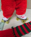 Musical Christmas Bear on Roller Skates - Battery Operated Santa Plush Toy