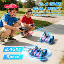 Zalneo Blue 4WD Remote Control Stunt Car with 360° Flip, 6.4 x 2.9 inches