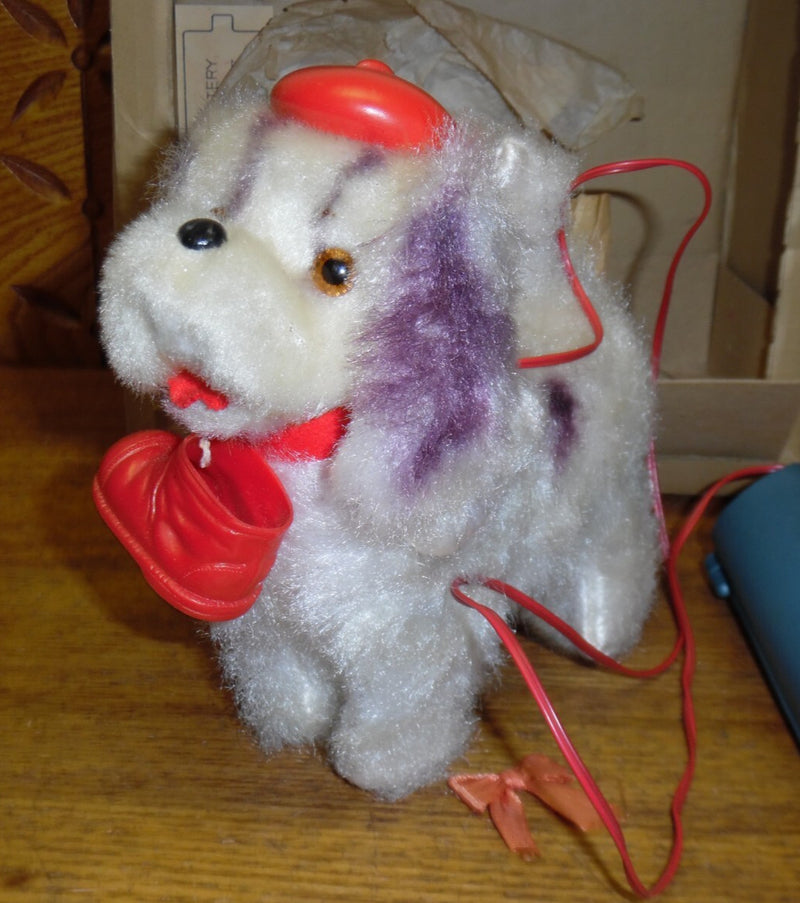 Vintage Japanese Battery Operated Dog Toy with Shoe in Mouth