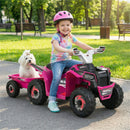 6V Electric ATV Ride-On with Detachable Trailer for Kids 3 Years and Up
