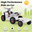 Battery-Powered Kids ATV Ride-On Car with Detachable Trailer