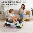 Rechargeable 12V Wiggle Car for Kids with Pedal and Display in Black and White