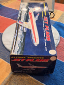 Vintage Marx J-4916 TWA Battery Operated Tin Jet Plane with Original Box