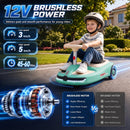 Light Blue 12V Pedal Wiggle Car for Kids Aged 3-5 with Two Speed Settings