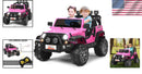 Costzon Pink Electric Ride-On Truck for Kids with Remote Control - 2-Seater Fun
