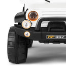 White 12V Kids Ride-On Truck with 3 Speeds, Remote Control, MP3, LED Lights, USB, and Cover