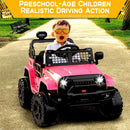 12V Pink Electric Ride-On Truck for Kids with Remote Control Off-Road Features