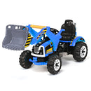 Battery Operated Blue Ride-On Excavator Truck with Front Loader Digger for Kids