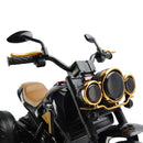 Electric Dual Drive 3-Wheel Ride-On Motorcycle for Kids with LED Lights - Black