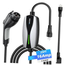 16Amp Electric Car Charger - Level 1/2 Silver EV Charging Solution