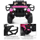 12V Pink Kids Ride-On Truck with Remote Control, MP3 Music, and LED Lights