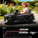 12V Ford Mustang Mach-E Kids Ride-On Car with Remote Control and LED Lights - Black