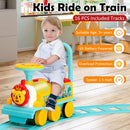 Electric Ride-On Train Set with 16 Track Pieces and 6V Battery for Kids