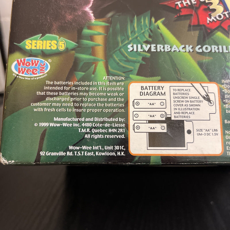 11-Inch Silverback Gorilla King of the Apes Animal Figure Tropic 1999 Vintage