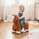 Qaba 6V Electric Ride-On Horse for Kids Ages 1.5 to 5 in Dark Brown