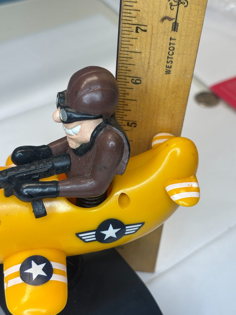 Animatronic Yellow Fighter Pilot Plane Blaster Toy with Motion Features