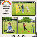 5-in-1 Rainbow Color Swingset with Textilene Swing and Tree Design